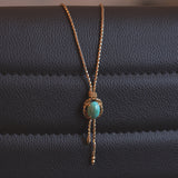 Vintage 18K gold necklace with turquoise, 70s