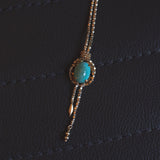 Vintage 18K gold necklace with turquoise, 70s