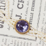 Vintage necklace in 18K gold with beads and purple sapphires, 50s - Antichità Galliera