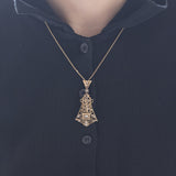 Art Deco Halskette aus 14K Gold mit Diamanten im Rosettenschliff, 30er
