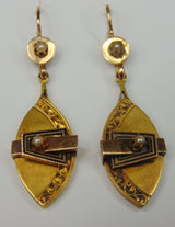 Bourbon Brosche / Anhänger Set und Ohrringe in Gold mit Perlen. Ende des 800. Jahrhunderts - Antichità Galliera
