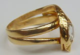 Anello a forma di serpente in oro con diamante . Anni 60 - Antichità Galliera