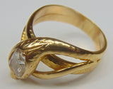 Goldschlangenförmiger Ring mit Diamant. 60er Jahre - Antichità Galliera