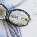 Vintage 14K gold solitaire with brilliant cut diamond (0.20ct approx.), 60s / 70s