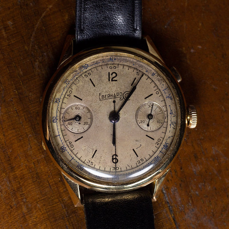 Chronograph Orologio Eberhard Vintage Oro Eberhard Pre-Extrafort