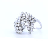 Vintage Weißgoldring mit 2.47 ct brillanten Diamanten, 60er Jahre