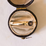 Bague en or 9 carats avec corindon vert foncé, années 60