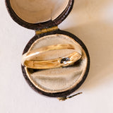 Bague en or 9 carats avec corindon vert foncé, années 60