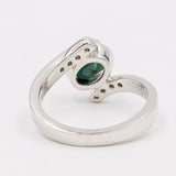 Vintage Ring aus 18 Karat Weißgold mit Saphiren (1.5 Karat) und Diamanten (0.08 Karat), 80er Jahre