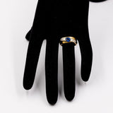 Винтажное кольцо из 18-каратного желтого золота с сапфиром (1 карат) и бриллиантами (0.18 карата), 60–70-е годы
