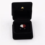 Винтажное кольцо из 14-каратного белого золота с сердоликом и бриллиантом (0.16 карата), 80-е/90-е годы