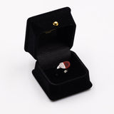 Vintage 14 Karat Weißgold Karneol & Diamantring (0.16 Karat), 80er/90er Jahre