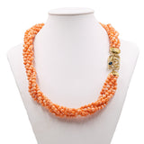 Vintage 18 Karat Gold Diamant Saphir Koralle Susta Torchon Halskette, 70er Jahre