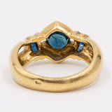 Vintage Ring aus 18 Karat Gelbgold mit blauen Saphiren, 70er Jahre