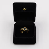 Vintage Ring aus 18 Karat Gelbgold mit blauen Saphiren, 70er Jahre