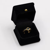 Vintage Ring aus 18 Karat Gelbgold mit blauen Saphiren, 70er Jahre