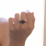 Vintage 8K gold ring with garnets, 50s
