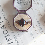 Anello vintage in oro 8K con granati, anni '50