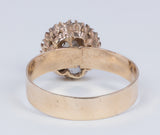 Antique 18k gold ring with rosette cut diamonds, early 900s