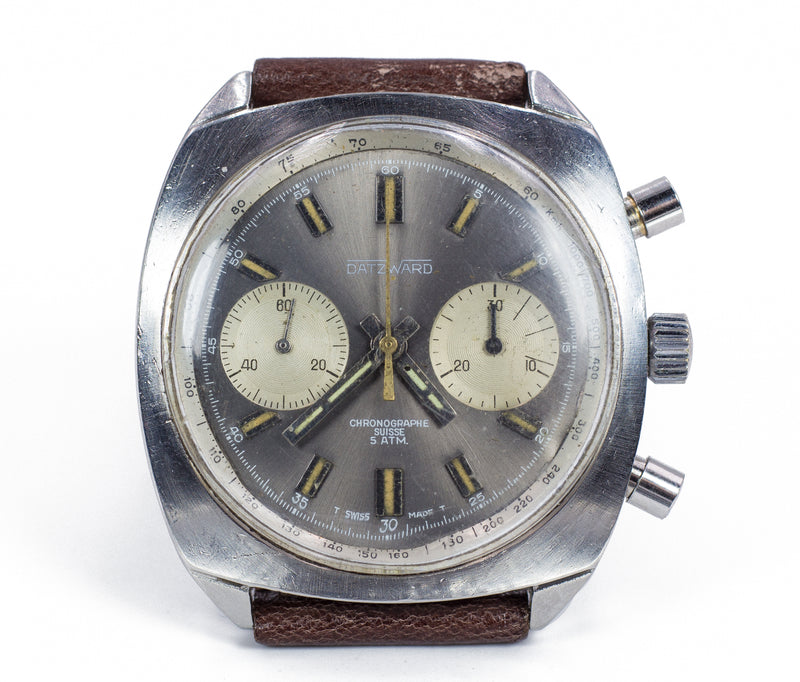 Cronografo vintage Datzward in acciaio, anni 70