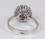 Vintage Ring aus 18 Karat Weißgold mit zentralem Diamanten von 0.30 Karat und seitlichen Diamanten, 50er Jahre