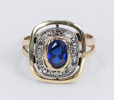 Ring aus 18 Karat Gold mit Diamanten im Saphir- und Rosettenschliff, 50er Jahre