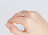 Anello antico in oro 18k con diamanti taglio rosetta, primi del '900