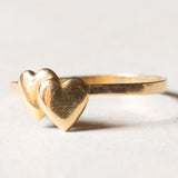 Vintage 18K Gold Zwei-Herz-Ring, 50er/60er Jahre