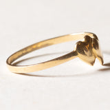Винтажное кольцо из 18-каратного золота с двумя сердечками, 50-е/60-е годы