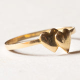 Vintage 18K Gold Zwei-Herz-Ring, 50er/60er Jahre