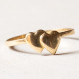 Vintage 18K Gold Zwei-Herz-Ring, 50er/60er Jahre