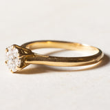 Винтажное кольцо с ромашкой из 18-каратного золота с бриллиантом (около 0.35 карата), 70-е годы