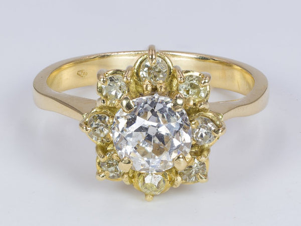 Vintage 18K gold diamond ring (center estimated to be over 1ct), 1950s