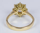 Vintage 18 Karat Gold Ring mit über 1 ct alten Schliff Diamant und Diamant Umriss, 50er Jahre