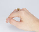 Vintage 18 Karat Gold Ring mit über 1 ct alten Schliff Diamant und Diamant Umriss, 50er Jahre