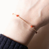 Vintage 18K Gold Koralle Perlen weiches Armband, 50er/60er Jahre