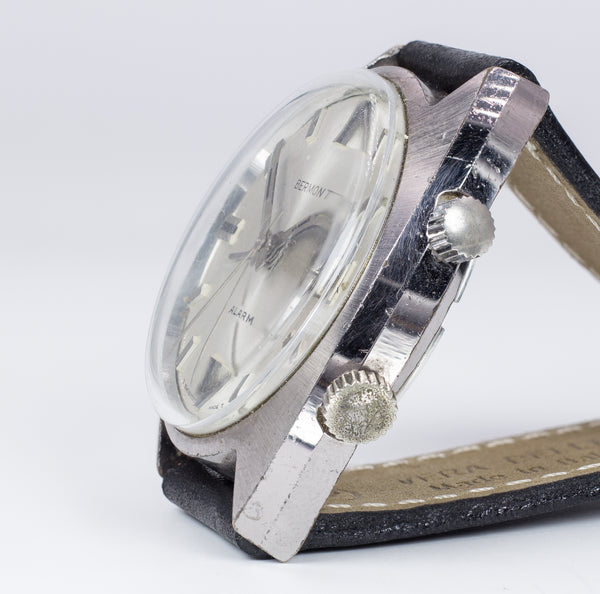 Orologio da polso vintage Bermont svegliarino in acciaio , anni 60