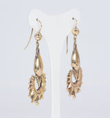 Antique Victorian gold earrings, second half of the 19th century