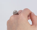 Vintage Ring aus 18 Karat Weißgold mit einem Diamanten im alten Schliff von ca. 0.95 ct, 40er Jahre