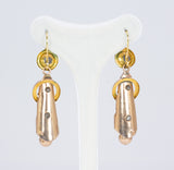 Antique Bourbon gold earrings with blue glass paste, second half of the 800th century