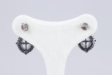 Boucles d'oreilles en or 18 carats avec diamants et pierres de lune