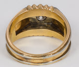 Zweifarbiger Herrenring aus 18 Karat Gold mit Diamant (0.50 ct), 50er Jahre