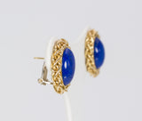 Vintage Ohrringe aus 18 Karat Gold mit Lapislazuli, 70er Jahre