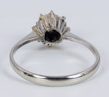 Vintage 18 Karat Goldring mit grünen Steinen und Diamanten