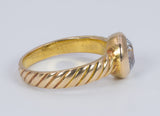 Винтажное золотое кольцо 18 карат с бриллиантом старой огранки около 1 карата, 70-е годы