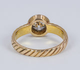 Vintage 18K gold ring with an old cut diamond of approx.1ct, 70s
