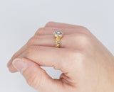 Bague vintage en or 18 carats avec un diamant taille ancienne d'environ 1 ct, années 70