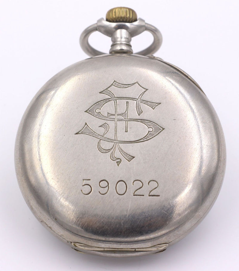 Orologio da tasca Longines " Ferrovie dello Stato " in acciaio , fine '800 . - Antichità Galliera