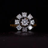 Vintage Ring aus 18 Karat Gelb- und Weißgold mit Diamanten im Brillantschliff, 60er Jahre