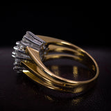 Vintage Ring aus 18 Karat Gelb- und Weißgold mit Diamanten im Brillantschliff, 60er Jahre